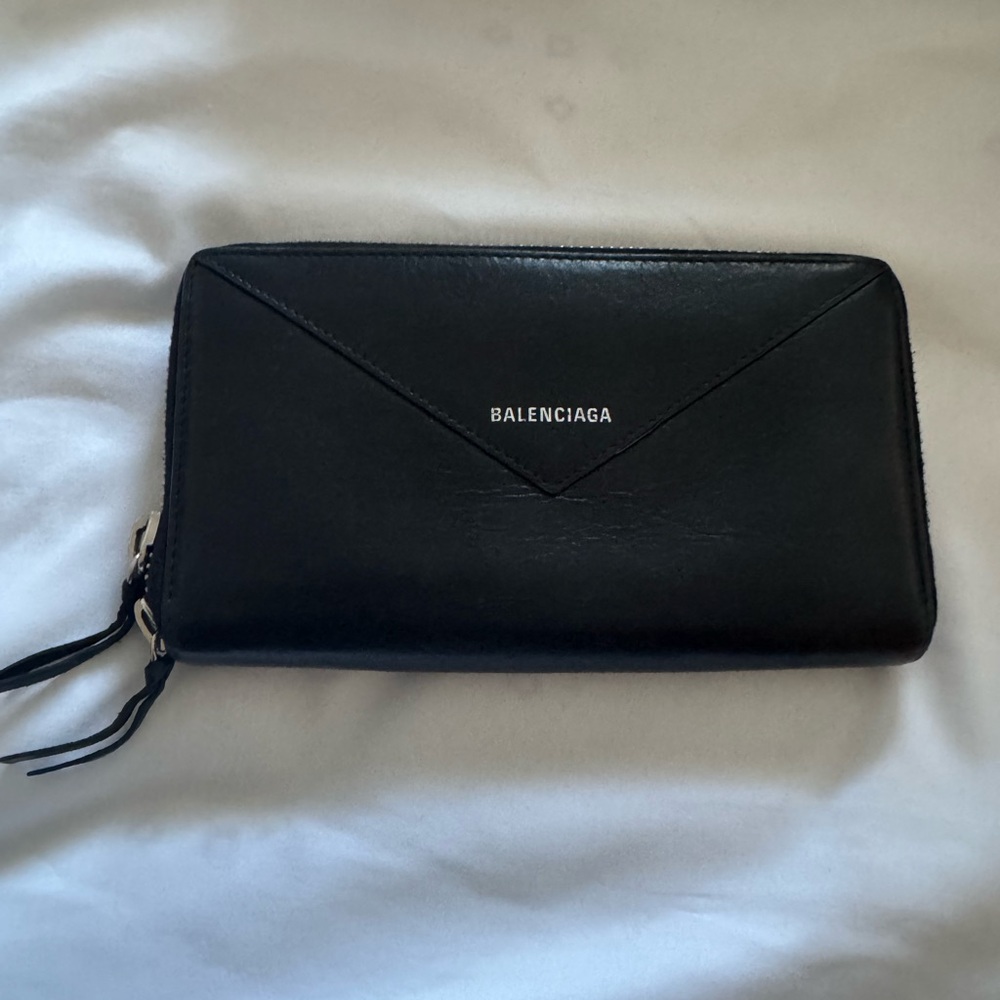 Balenciaga Black zip wallet
